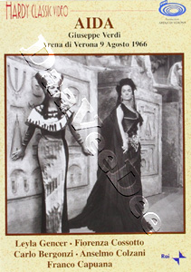 Copertina AIDA -GENCER/COSSOTTO/BERGONZI -ARENA DI VERONA 09/08/66