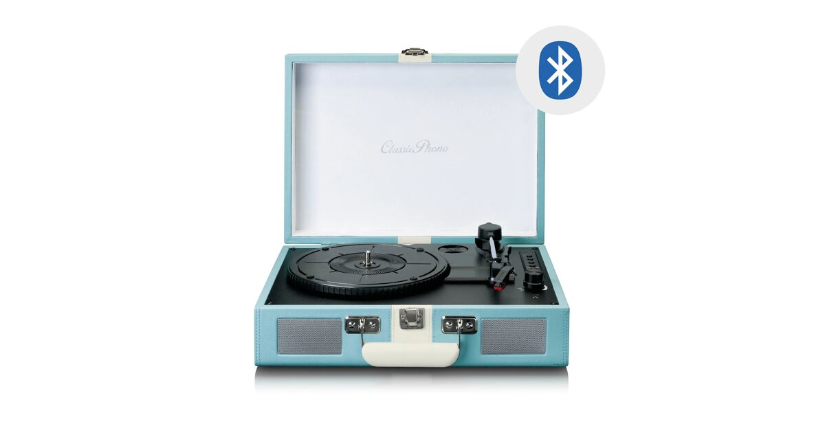 Copertina TT 110 - FONOVALIGIA - 3 VELOCITA' - BLUETOOTH - AZZURRO